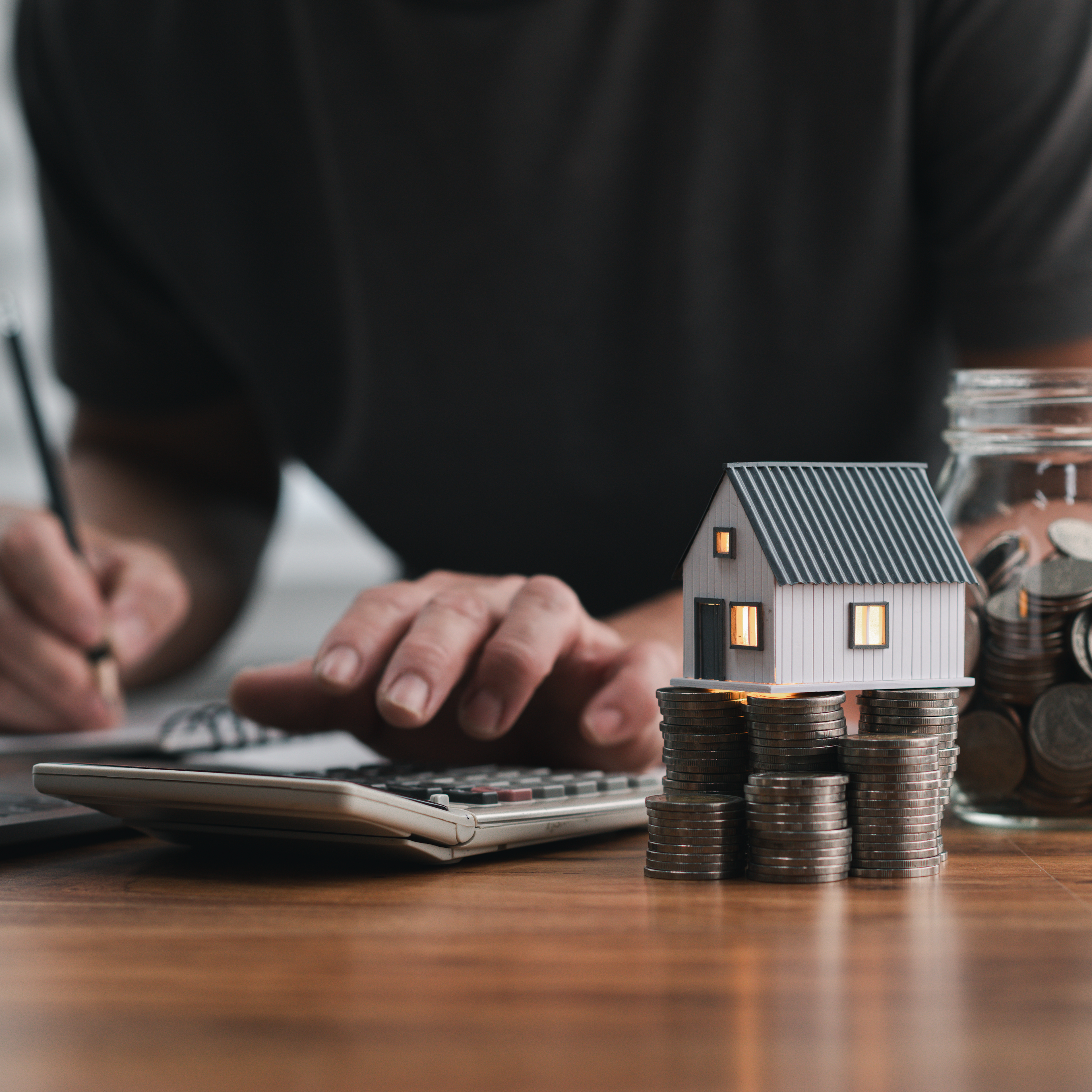 Taschenrechner und Immobilien Modell